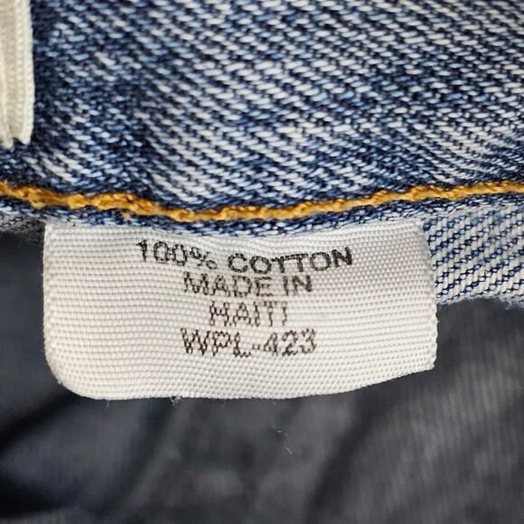 Levis 501 Jeans Mens Tag 33x33 Act 32x32 2000 Y2K Button Fly Straight Distressed - Picture 13 of 15